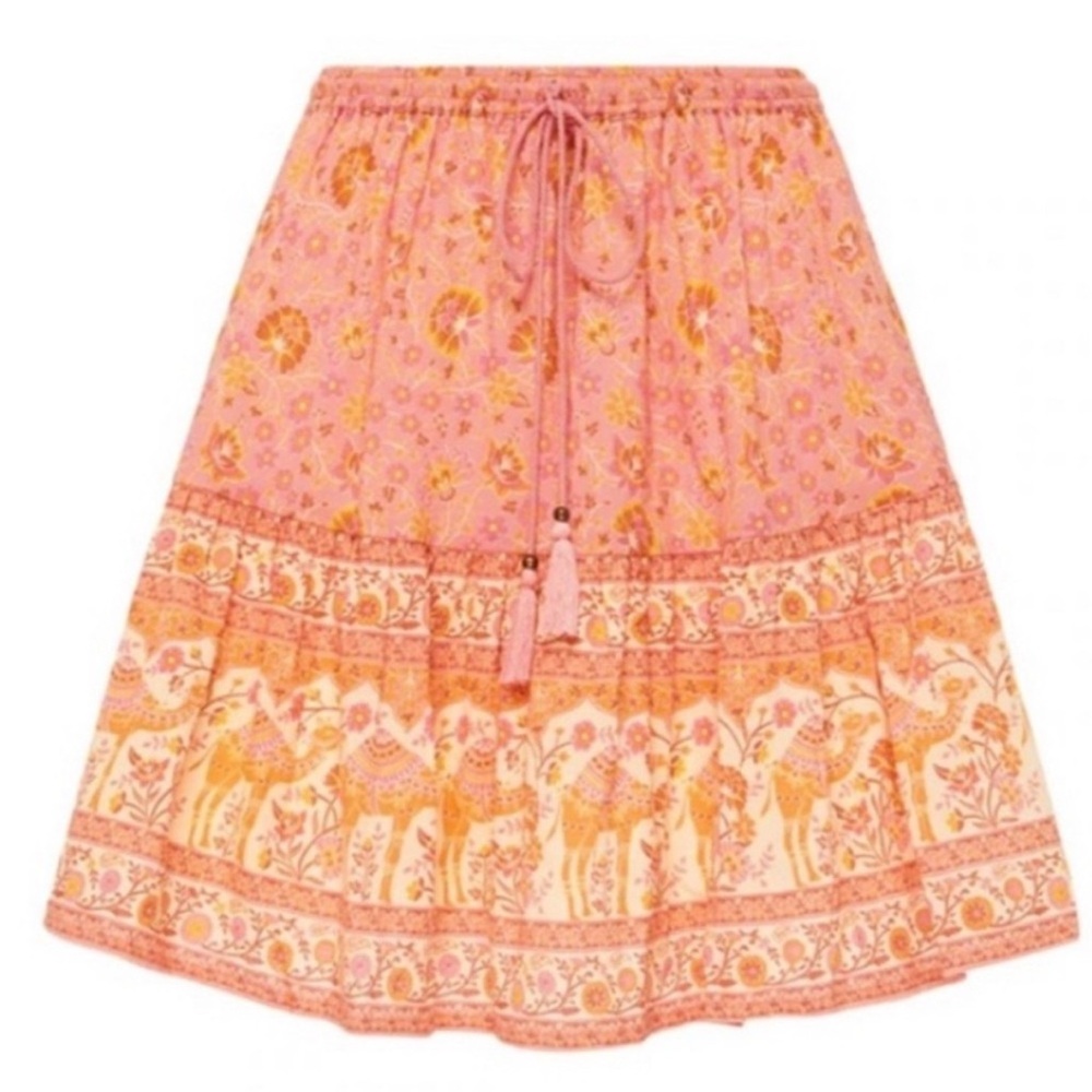 Spell and the Gypsy Collective Sundown Mini Skirt Pink and Orange - Picture 3 of 9